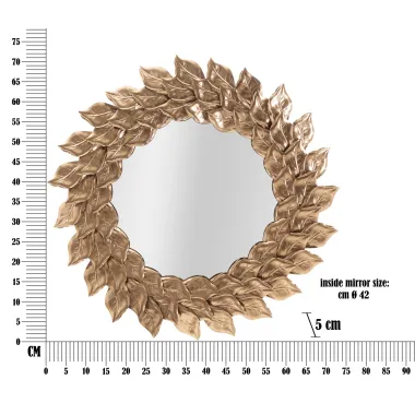 Lustro ścienne GLAM PETAL RAME Ø 73X5 cm